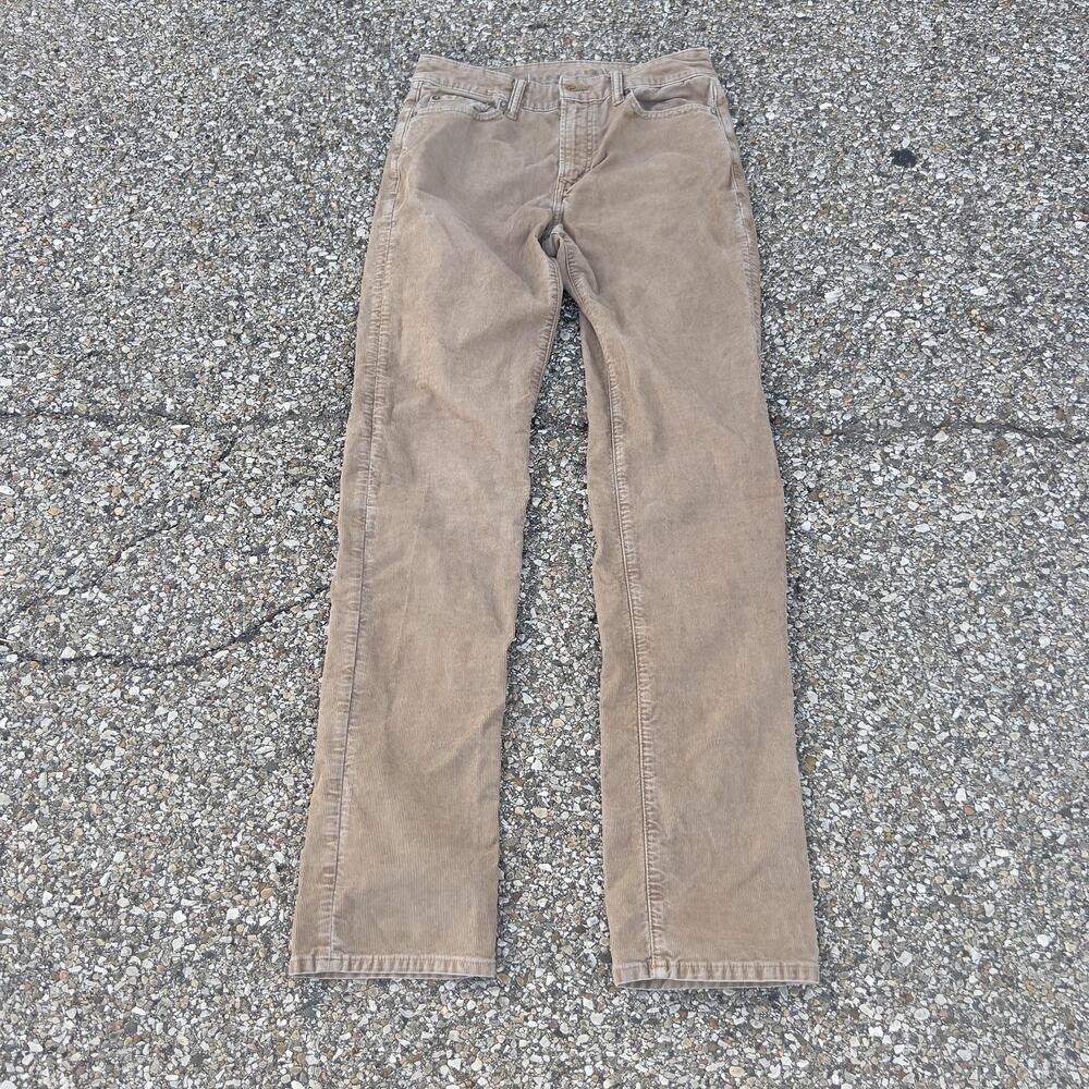 American Eagle Pants Mens 30x36 Beige Corduroy Flex Stretch Straight Leg Casual